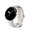 グーグル ピクセルウォッチ スマートウォッチ メンズ Google Pixel Watch Polished Silver ステンレス ケース / Chalk アクティブ バンド（Wifi）