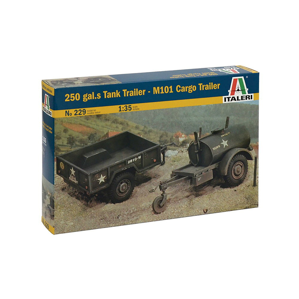 1/35 WW.II アメリカ軍 250ガロン タンクトレーラー ＆ M101 カーゴトレーラー 【IT0229】 (プラモデル)