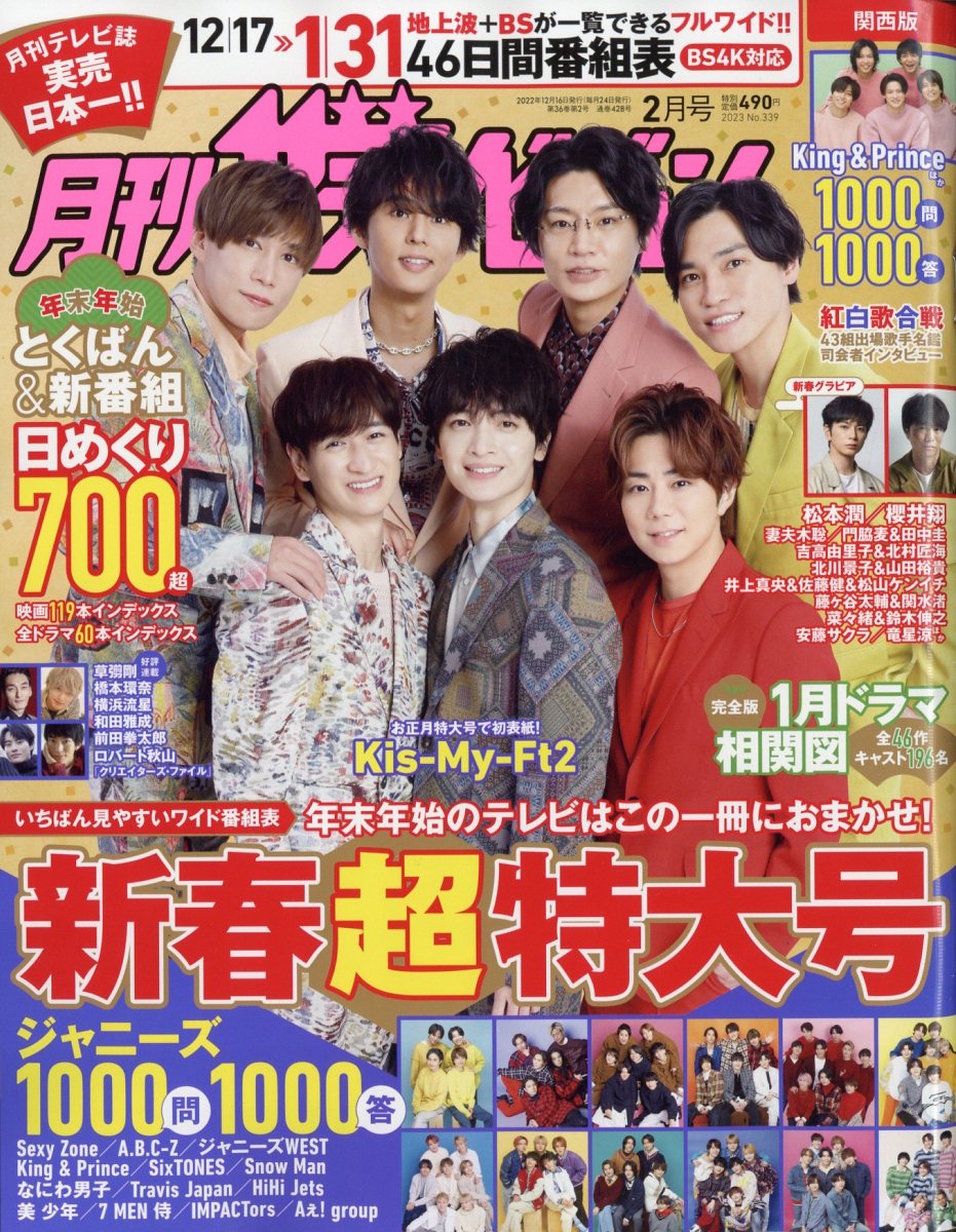 月刊 ザテレビジョン関西版 2023年 2月号 [雑誌]