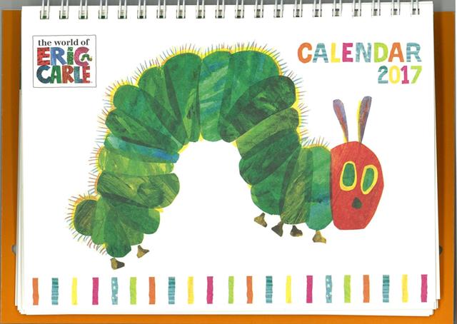 【バーゲン本】M110-69　E／C卓上ポップカレンダー2017　あおむし