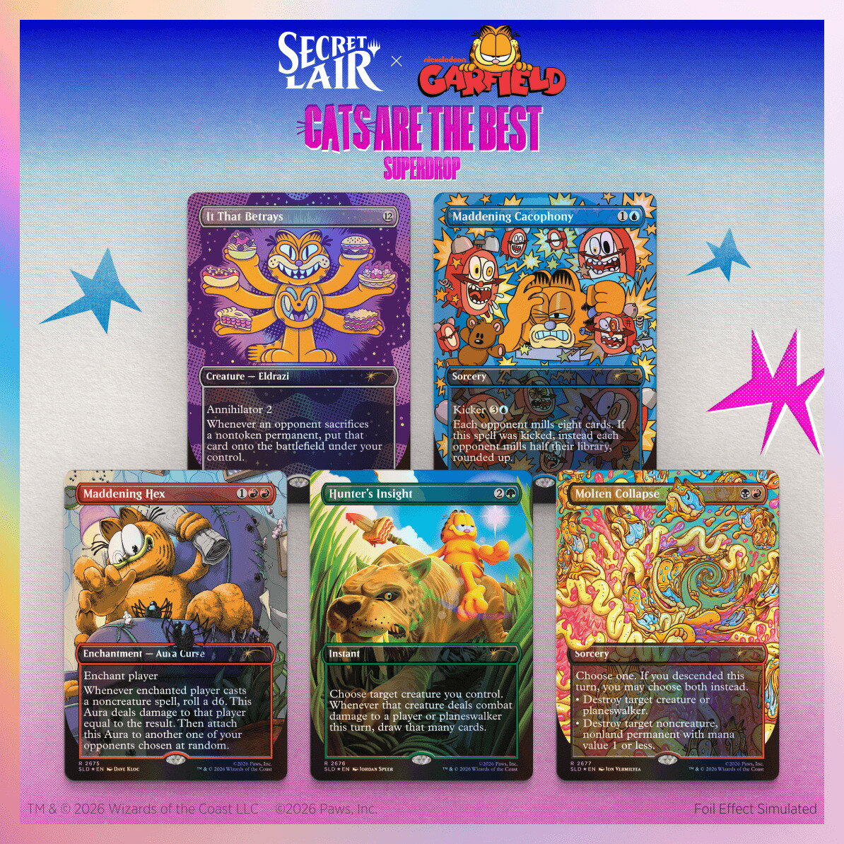 マジック：ザ・ギャザリング Secret Lair Cats are the Best Superdrop Secret Lair x Garfield: Our Only Thought is to Entertain You Foil Edition【クレジットカード決済限定】