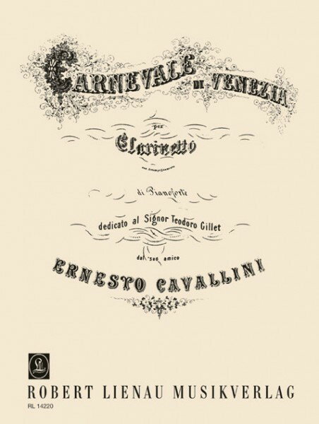【輸入楽譜】カヴァッリーニ, Ernesto: Eb管クラリネットとピアノのための「ヴェネツィア・カーニバル」