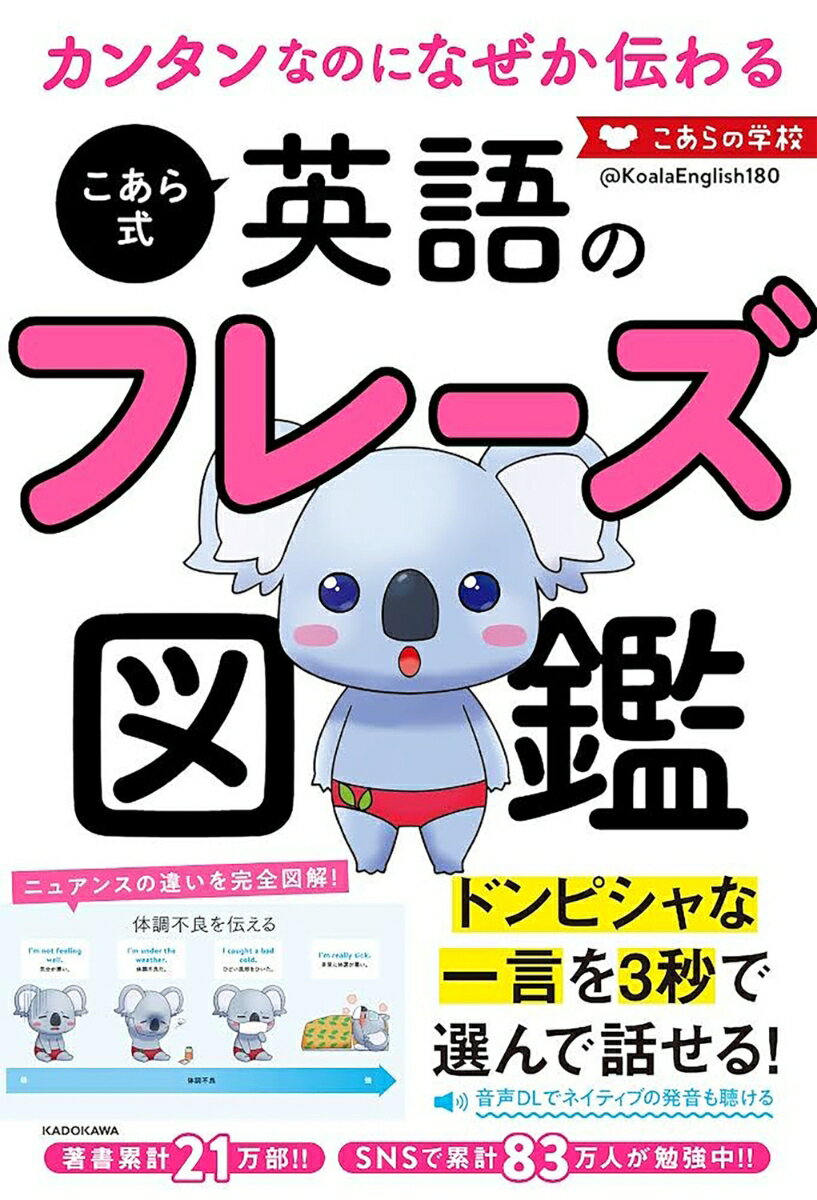 一番欲しかった英会話本誕生！！最適なフレーズがパッと選べる。簡単なのに気持ちが伝わる。ネイティブが本当に使っている。ニュアンスの違いがイラストで分かる。