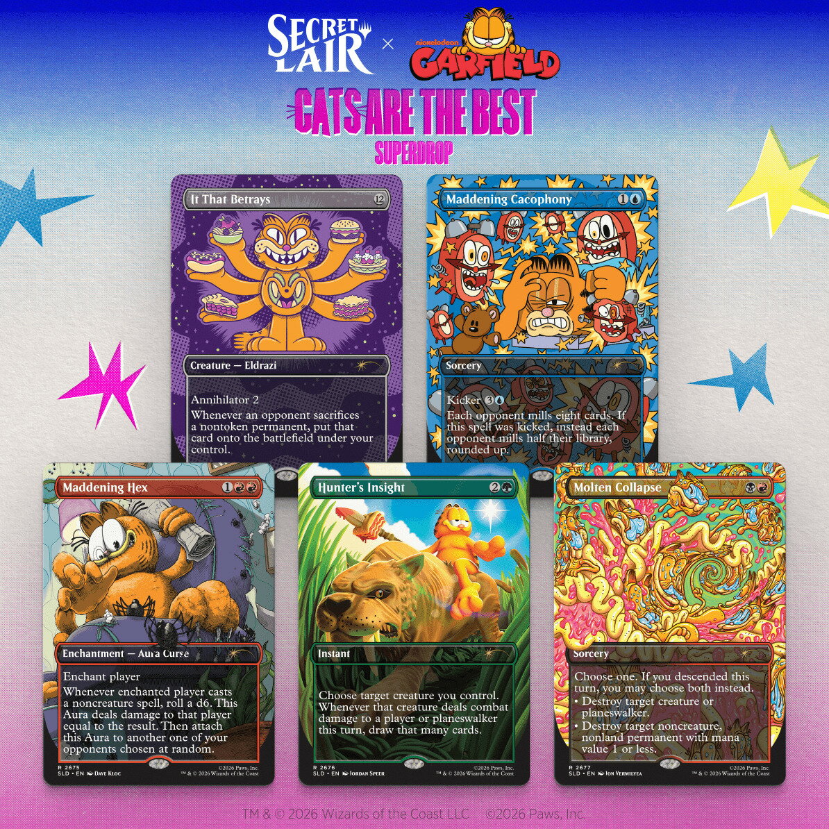 マジック：ザ・ギャザリング Secret Lair Cats are the Best Superdrop Secret Lair x Garfield: Our Only Thought is to Entertain You【クレジットカード決済限定】