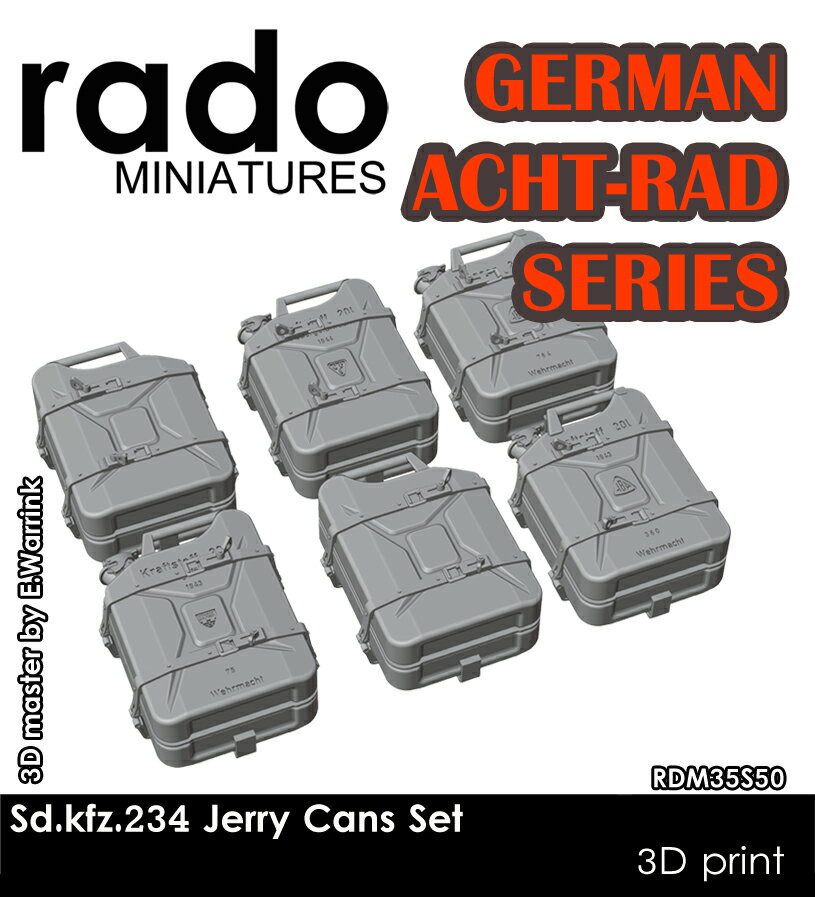 Rado Miniatures 1/35 WWII ドイツ Sd.Kfz.234/2-/3 8輪重装甲車シリーズ用 ジェリカンセット(6個入 汎用) 【RDM35S50】 (プラモデル)
