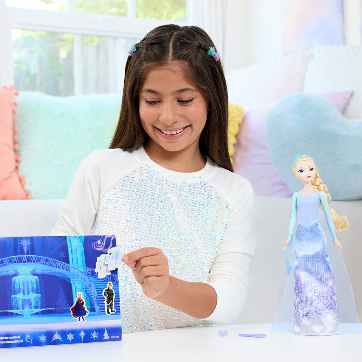 マテル アナと雪の女王（Disney Frozen）　くるっとまわして！エルサ ＜ひみつのアクセサリー＞ きせかえ人形・ハウス ままごと・ごっこ遊び 3歳から ブルー JBG59 2