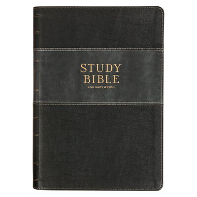 KJV Study Bible, Large Print King James Version Holy Bible, Thumb Tabs, Ribbons, Vegan Leather, Blac KJV STUDY BIBLE LP KJV HOLY BI [ ー ]