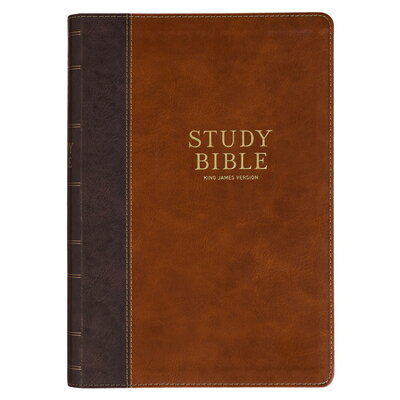 KJV Study Bible, Large Print King James Version Holy Bible, Thumb Tabs, Ribbons, Vegan Leather, Brow KJV STUDY BIBLE LP KJV HOLY BI [ ー ]