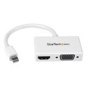 Mini DisplayPort接続トラベルA/Vアダプタ ツーインワン・ミニディスプレイポートMini DP - VGA/ HDMI変換アダプタ 1920x1200/ 1080p ホワイト(2)