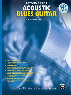 Acoustic Blues Guitar teaches blues chord forms, stylistic licks and patterns, blues scales, turnarounds, solo country blues style guitar, independent bass line and melody ideas, and more. The book includes a full-color photo section showing all types of slides. Written in standard notation and tablature.