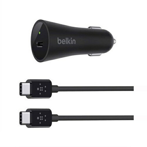 BELKIN USB-Cカーチャージャー （27W/3A/9V）PD対応 ／1.2m USB-C to Cケーブル付き