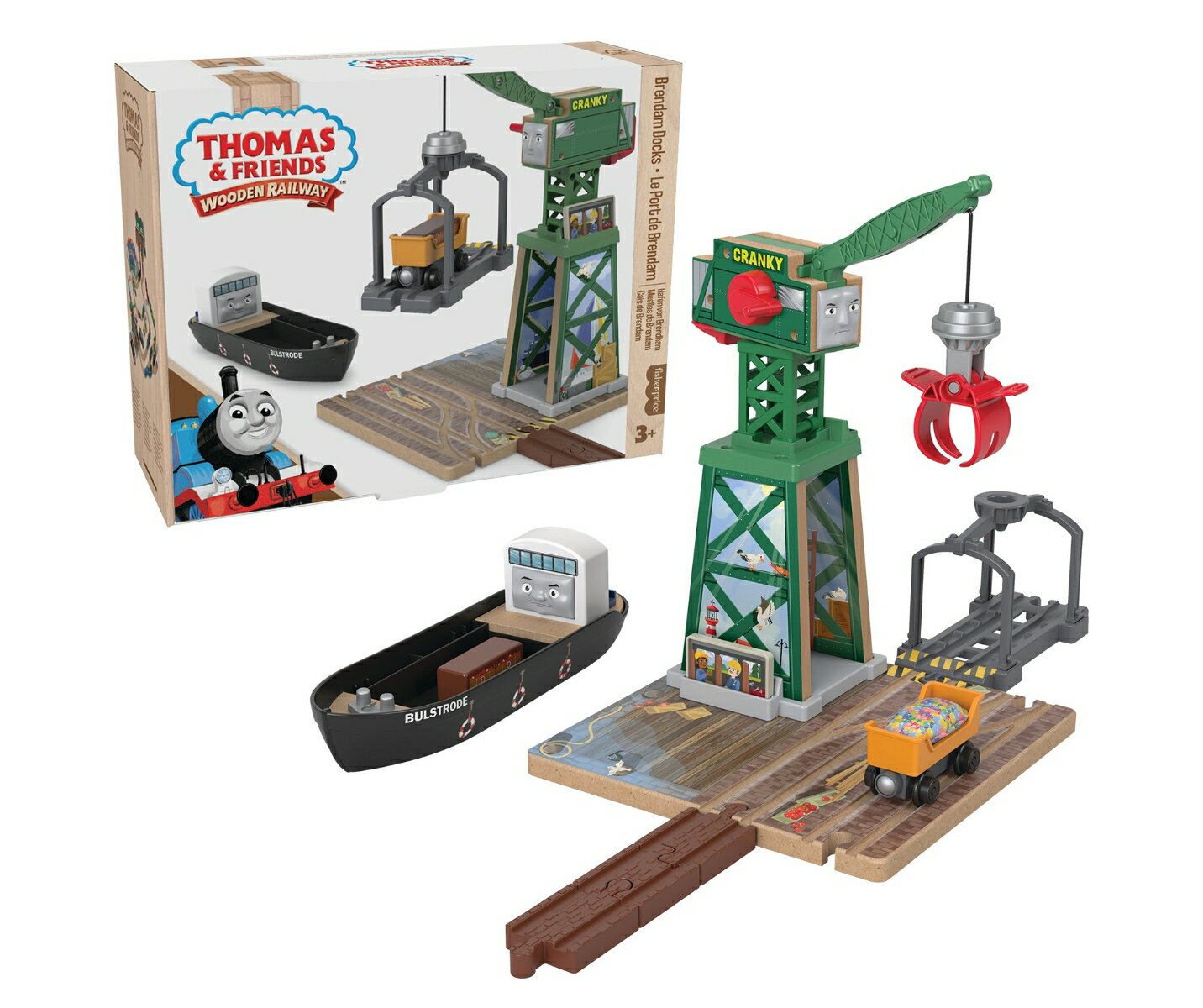 きかんしゃトーマス 木製レールシリーズ(Thomas) クランキーとバルストロードのはたらくブレンダムの港 【車両電車】…