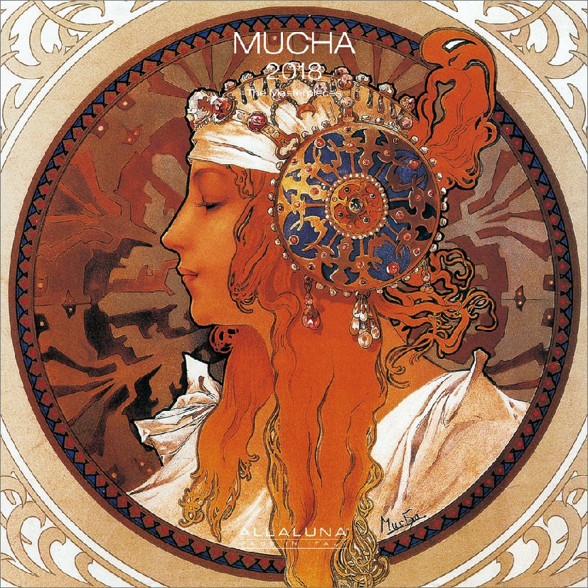 【壁掛】ミュシャ(輸入版）（2018カレンダー）