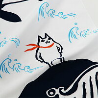 手ぬぐい猫と鯨