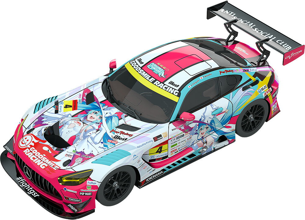 2024年の『SUPER GT』GT300クラスに参戦するレーシングカー「グッドスマイル 初音ミク AMG」の1/18スケールミニカーが登場です。
モグモ氏による「初音ミク レーシングVer. 2024」を纏ったカラーリングを緻密に再現しました。
ボディの材質はレジン製。

※掲載の画像は開発中のCGです。実際の商品は開幕戦仕様のデザインに反映されたものになります。

【付属品】
専用アクリルケース付属

※メーカー都合により大幅な発売延期や発売中止が発生する場合がございます。予めご了承ください。【対象年齢】：【商品サイズ (cm)】(幅×高さ）：26×7