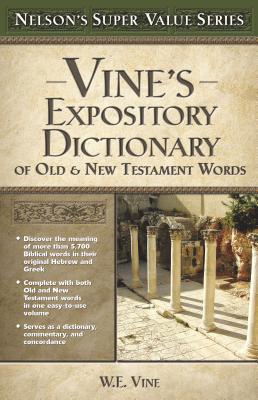 Dig into the meanings of the words used by the original Bible authors-quickly and easily. This affordable edition of a classic study resource helps those with limited or no background in Hebrew or Greek to study the meaning of biblical words in the original languages."Vine's Expository Dictionary" includes thousands of biblical words in one English A to Z listing for each Testament. Each entry covers how the word is used, its key occurrences in the Bile, its English transliteration, and definitions of its various uses in the Old or New Testament. A great resource for students, pastors, teachers, and anyone who enjoys biblical word studies.