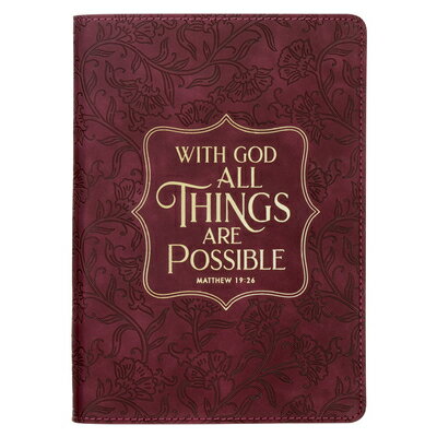 Journal Classic Burgundy with God Matt. 19:26 JOURNAL CLASSIC BG W/GOD MATT [ ー ]
