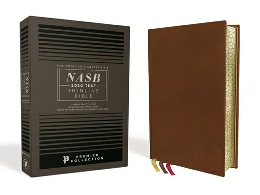 Nasb, Thinline Bible, Premium Goatskin Leather, Brown, Premier Collection, Black Letter, Gauffered E NASB THINLINE BIBLE LEATHERSOF [ Zondervan ]