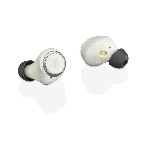 M-SOUNDS 完全ワイヤレス両耳カナル型Bluetoothイヤホン MS-TW33 マットホワイトxシルバー