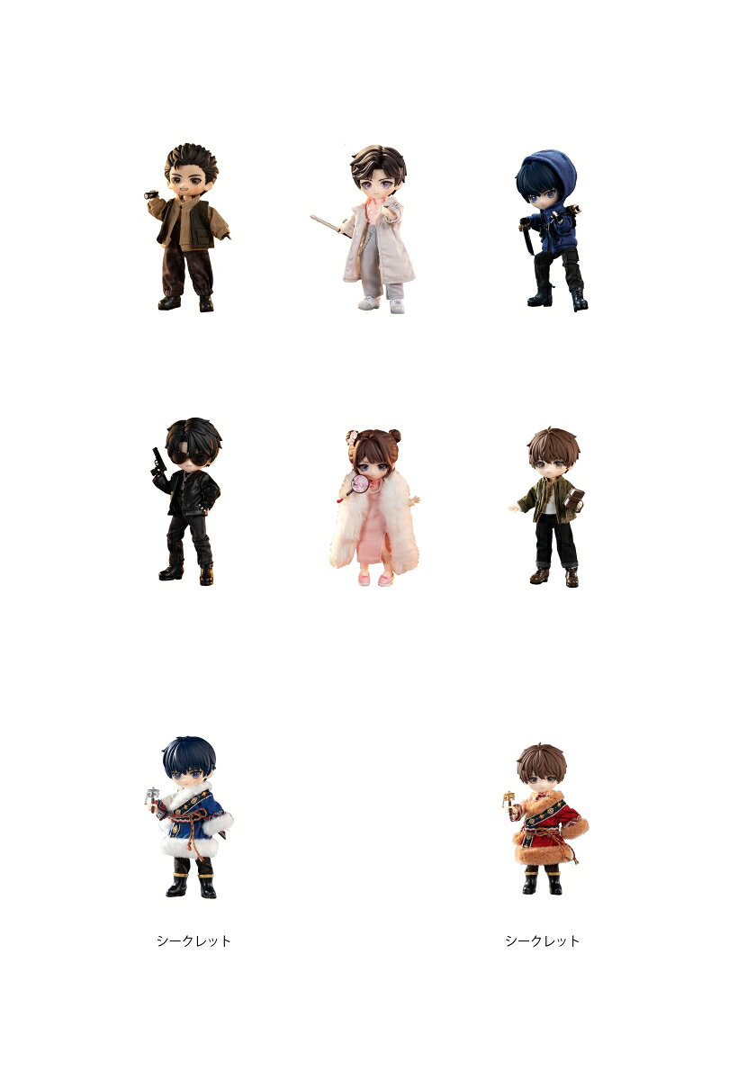 新鋭ドールメーカーWALOSEEK(玩楽尋潮)企画製作の下、南派三叔による盗掘を題材にした小説『盜墓筆記(とうぼひっき)』より、人気キャラクターがデフォルメ姿となって立体化登場!
デフォルメされながらも、それぞれの個性がしっかりと表現され、原作の魅力を感じられる仕上がりとなっています。
さらに、シークレットにはチュバ姿の呉邪と張起霊がラインナップ!普段とは異なる衣装をまとった、特別感あふれる姿にも注目です。
ぜひお見逃しなく!
ラインナップは全6種+シークレット2種

サイズ:全高約14.5cm
素材:PVC/ABS/合金/綿/ポリエステル/紙
カートンサイズ:605×445×650mm

※海外仕入商品の為、多少の箱潰れが発生する可能性がございます。
箱潰の交換は出来かねます。
ご了承ください。

・ホビー系商品についての諸注意
メーカー都合により発売の大幅な延期が発生する可能性がございます。
予約商品についてはメーカーから順次入荷次第の発送となります。メーカー公表の発売日とは異なる場合がございますのでご了承ください。【対象年齢】：【商品サイズ (cm)】(高さ）：14.5