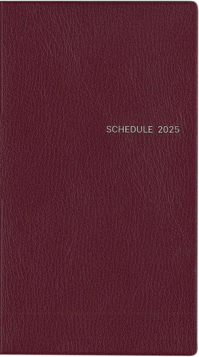 シンプル手帳 えんじ 2025年1月始まり
