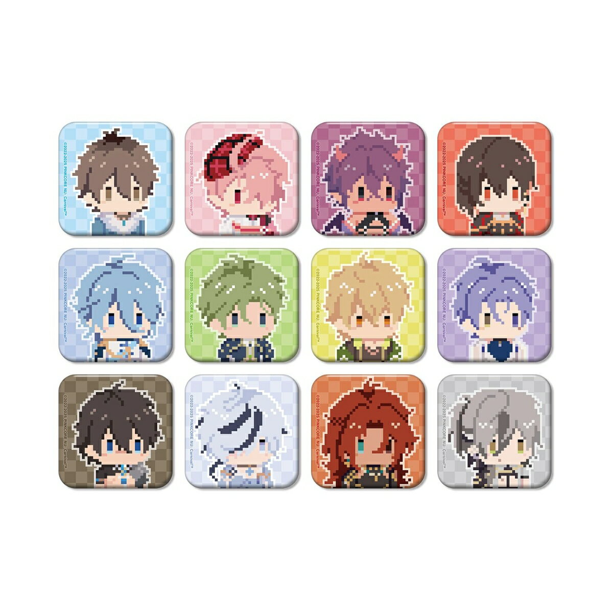 NU: カーニバルトレーディングドット絵スクエア缶バッジ(BOX＝12個)