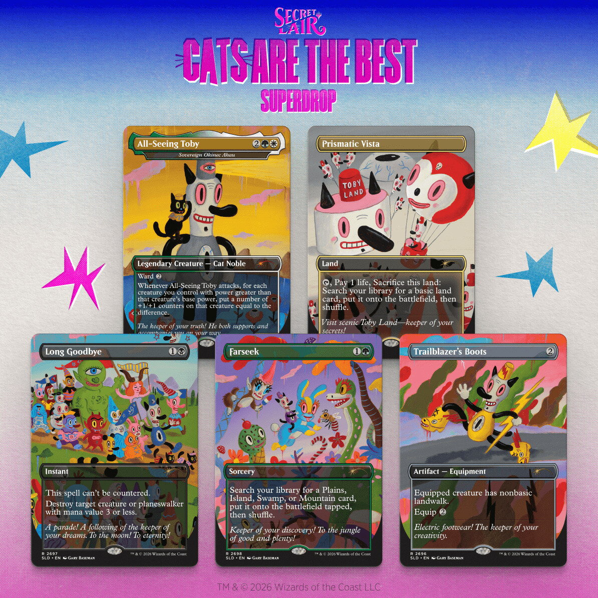 マジック：ザ・ギャザリング Secret Lair Cats are the Best Superdrop Toby’s Journey by Gary Baseman【クレジットカード決済限定】