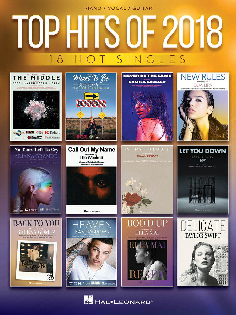 【輸入楽譜】2018年 トップ・ヒット曲集: 18 Hot Singles
