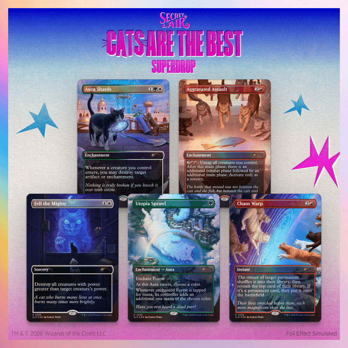 マジック：ザ・ギャザリング Secret Lair Cats are the Best Superdrop Cats of Chaos Foil Edition【クレジットカード決済限定】