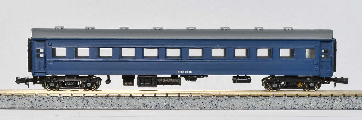 着色済みエコノミーキット 着色済み オハ35形戦後型 (半切妻・青色) 【11061】 (鉄道模型  ...