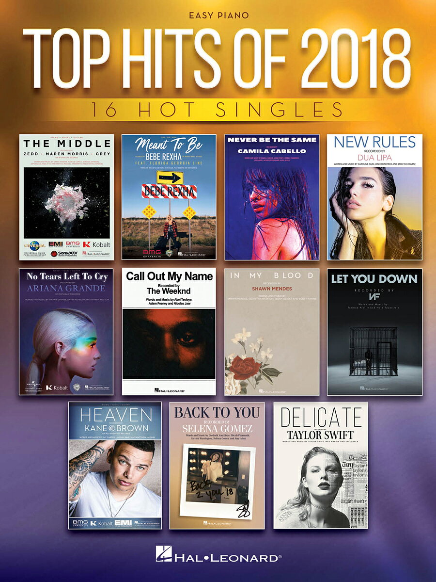 【輸入楽譜】やさしく弾ける 2018年 トップ・ヒット曲集: 18 Hot Singles