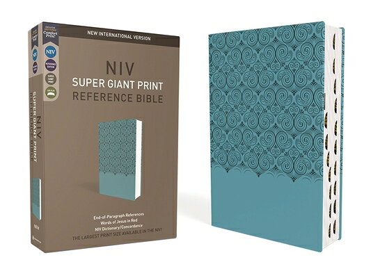 Niv, Super Giant Print Reference Bible (Font Size: 16.5-Point), Leathersoft, Teal, Red Letter, Thumb NIV SUPER GP REF BIBLE LEATHER [ Zondervan ]