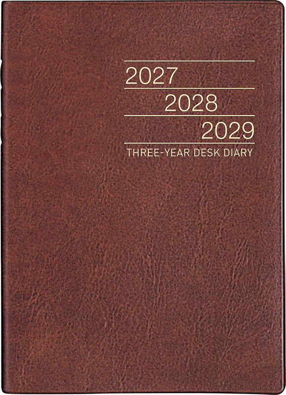 2027年 手帳 1月始まり No.63 3年卓上日誌 [茶]高橋書店 A5判