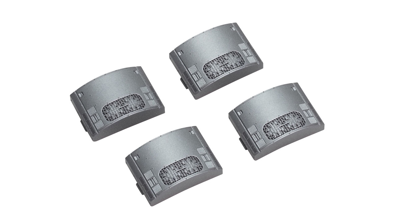 ・北斗星は1988年の青函トンネル開通に登場した上野ー札幌間の寝台特急列車で、個室寝台やロビーカーなど豪華な設備を誇りました
・2008年3月に北斗星の運転が1往復化された際、使用する車両について1〜6号車がJR北海道所有、7〜11号車と電源車がJR東日本所有の車両を用いる形へと変更となりました
・2011年2月からは予備車の確保などの理由から2号車が開放B寝台を連結する形へと変更になり、特徴的な外観のオハネフ24-500形が主に使用されました
・2015年3月のダイヤ改正にて北斗星の定期運行が終了となり、以後8月までの臨時列車としての運転はJR東日本所有の車両のみで行われたため混成編成での運転は同時期までとなりました

製品特徴
・24系北斗星などで使用している新型のAU77形クーラー
・原型やグレー塗装の製品からの交換などに使用可能
・銀色塗装済み
・4個入
＜適合製品＞
・＜98870＞24系25形特急寝台客車（北斗星・混成編成）基本セット
・＜98871＞24系25形特急寝台客車（北斗星・混成編成）増結セット

・ホビー系商品についての諸注意
メーカー都合により発売の大幅な延期が発生する可能性がございます。
予約商品についてはメーカーから順次入荷次第の発送となります。メーカー公表の発売日とは異なる場合がございますのでご了承ください。【対象年齢】：