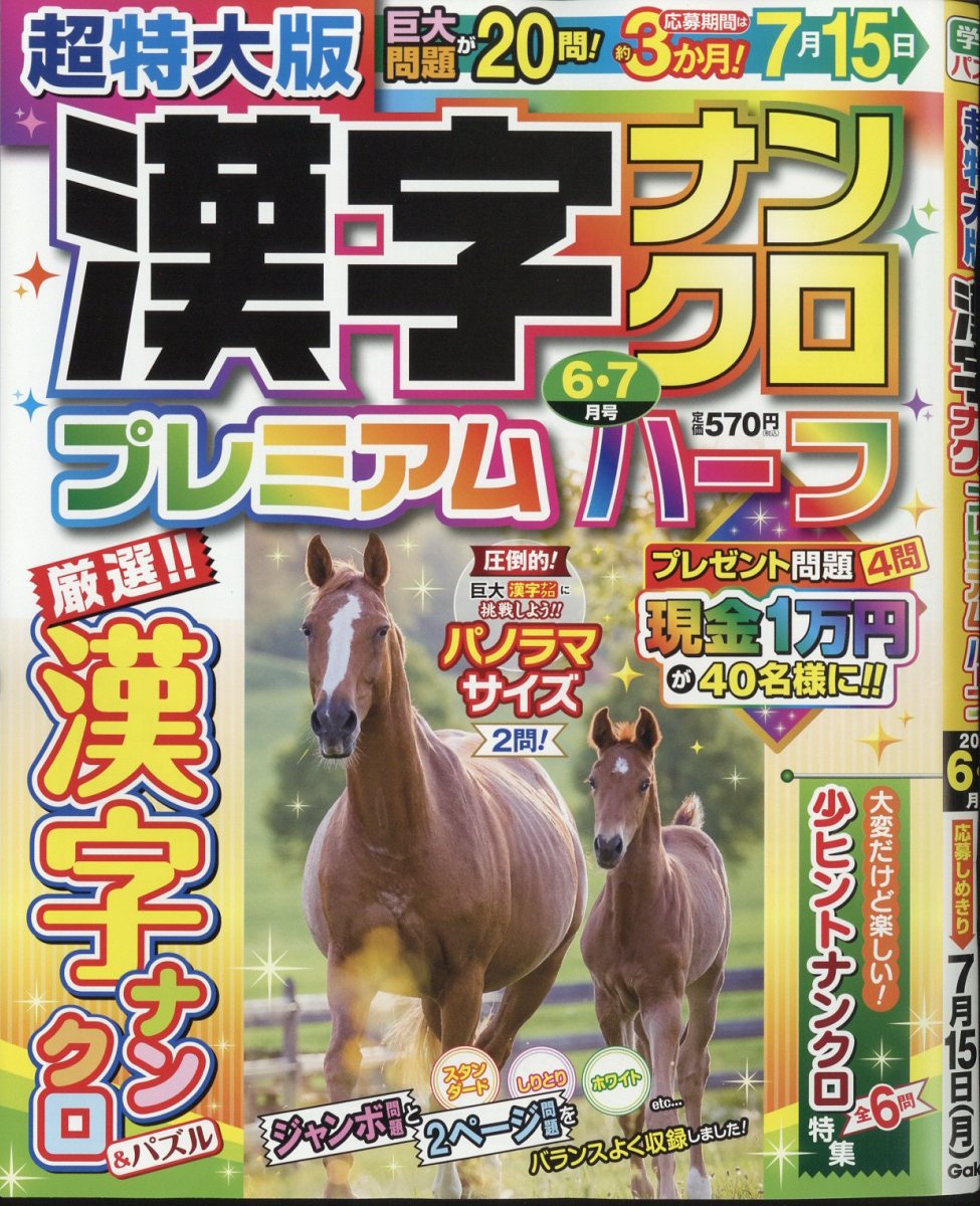 超特大版漢字ナンクロプレミアムハーフ 2024年 6月号 [雑誌]