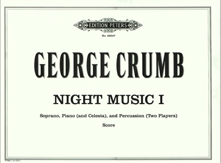 【輸入楽譜】クラム, George: 夜の音楽 第1〜ソプラノ、ピアノまたはチェレスタと2台のパーカッションのための