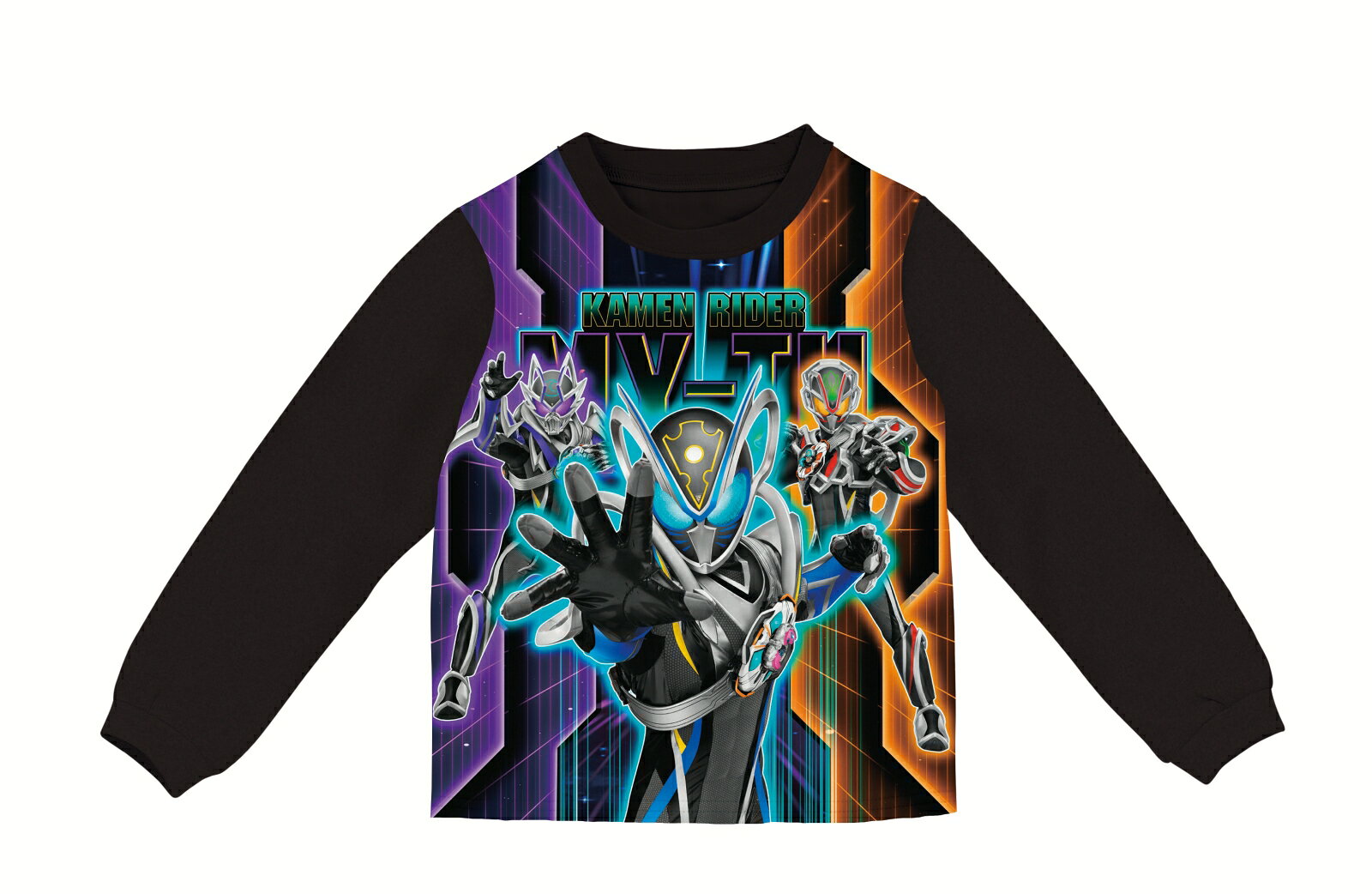 仮面ライダーマイスの「変身！光るパジャマ」が登場☆プリント・蓄光ともに、洗濯後の耐久性抜群です。快眠セラピスト・三橋美穂氏監修の光るパジャマはお子様のたのしいおやすみタイムを応援します！【素材】■前後身頃、袖、ボトム綿50％　ポリエステル50％■襟、ボトム裾ポリエステル62％　綿33％　ポリウレタン5％【サイズ（約）】　単位[cm]■100cmトップス 着丈：42cm 身巾：34cm 肩巾：28cm 袖丈：34cmボトムス 総丈：57cm 股下：35cm ウエスト周り：46cm ヒップ周り：66cm※画像と商品とは多少異なる場合がございますので、ご了承ください。※蓄光部分は光を吸収した時間によって光る度合いが異なります。※LEDライトの場合、光を吸収する時間がより長くかかるため、光りにくい場合がございます。※光り方の画像はイメージです。実際の商品とは多少異なる場合があります。生産エリア：中国