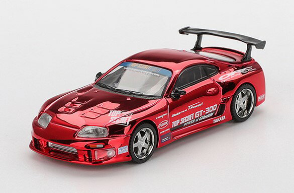 1/64スケールで新旧スポーツカーやレーシングカーを精密にモデル化しているMINI GTの新作として、Top Secretから「Toyota スープラ (A80)」のレッドクロムカラーが登場。
実車は、1990年代の全日本GT選手権(JGTC)で活躍していたスープラからインスパイアを受けて開発した超ワイドボディキットを装備し、公道を走れるレースカーという立ち位置で作り上げられた1台です。

パッケージサイズ: 約 W100 x D45 x H35 (mm) / ブリスタータイプ: 約 W140 x D195 x H50 (mm) 
素材:ダイキャスト

Prototype Sample-Approval Pending　版権元監修中、写真はサンプルのため実際の商品と異なる場合がございます。

末尾に「BL」が付く商品は、ブリスター仕様となっています。

※メーカー都合により大幅な発売延期や発売中止が発生する場合がございます。予めご了承ください。

・ホビー系商品についての諸注意
メーカー都合により発売の大幅な延期が発生する可能性がございます。
予約商品についてはメーカーから順次入荷次第の発送となります。メーカー公表の発売日とは異なる場合がございますのでご了承ください。【対象年齢】：