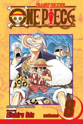 If Luffy wants to get out of a year's worth of chore-boy duty on the oceangoing restaurant Baratie, he's got to rid the seas of the evil Don Krieg. Unfortunately, Keieg's armed to the teethe and aided by his Demon Man Commander Gin. The battle takes a surprising turn as Krieg reveals his increasingly deadly military might! Meanwhile Nami has sailed off on the Merry Go with treasure in tow, and she's headed to Arlong Park, home of creepy Captain Arlong and his Fish-Man Pirates. What business does Nami have at Arlong Park, anyway? Something dishy is going on and Luffy's crew just may be in over their heads.