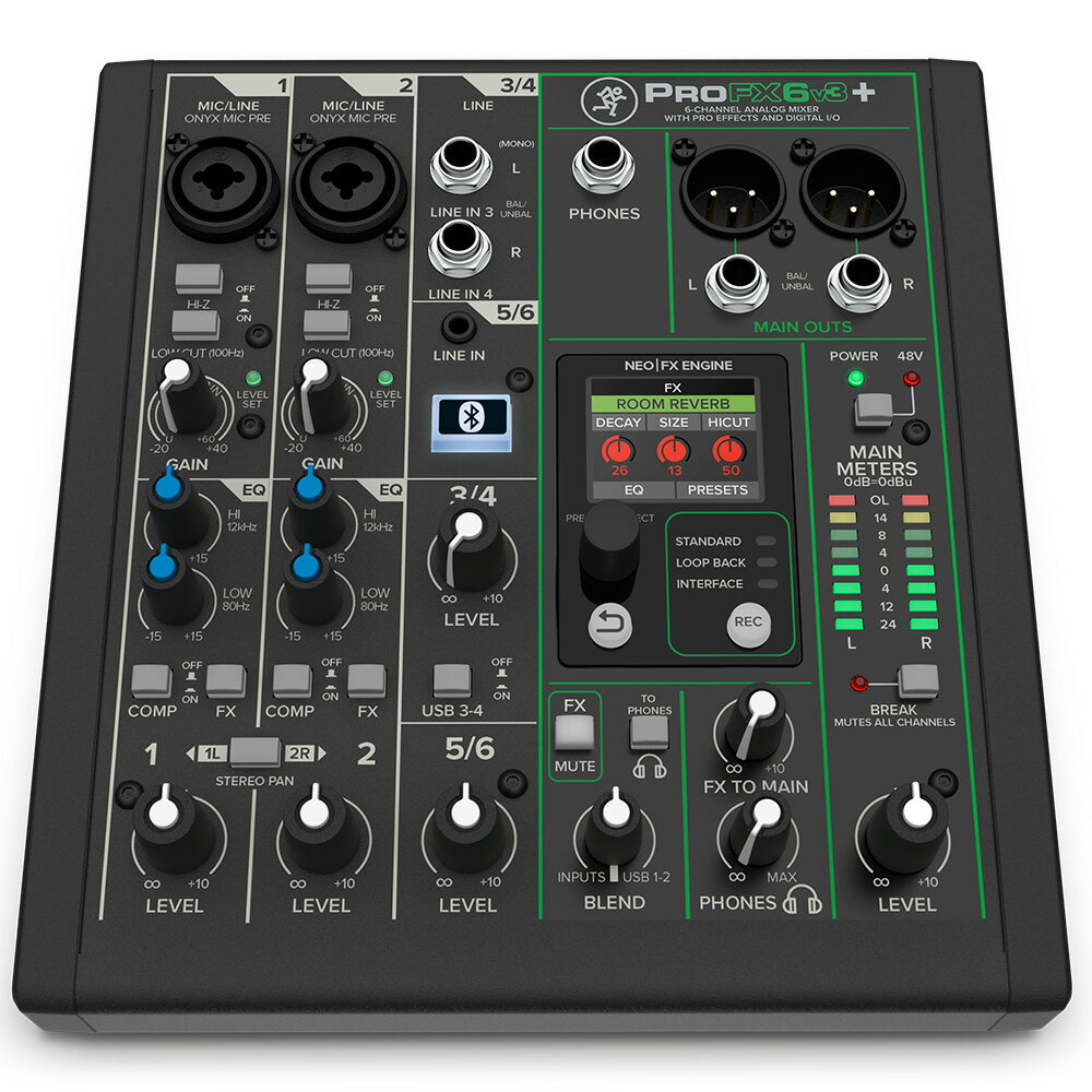 ProFX12v3+ 12チャンネルアナログミキサー WITH Enhanced FX、USB 