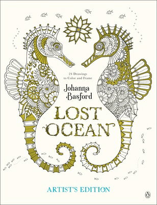 Lost Ocean Artist's Edition: An Inky Adventure and Coloring Book for Adults: 24 Drawings to Color an