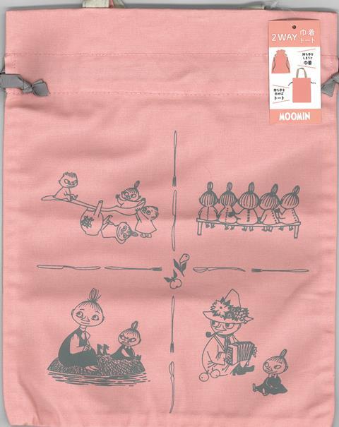 【バーゲン本】T230-03　ムーミン巾着トート・ピンク