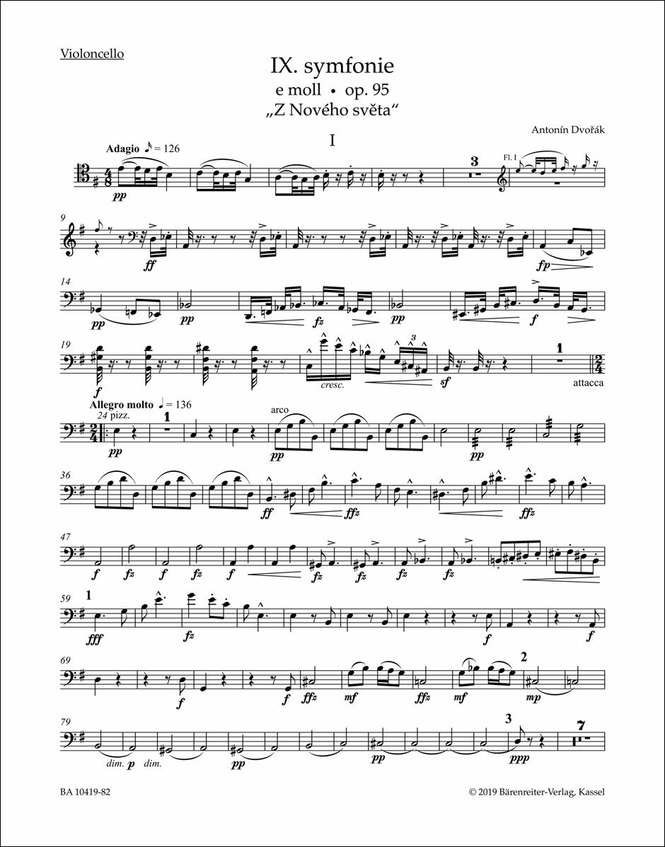 【輸入楽譜】ドヴォルザーク, Antonin: 交響曲 第9番 ホ短調 Op.95 「新世界より」/原典版/デル・マー編: チェロ