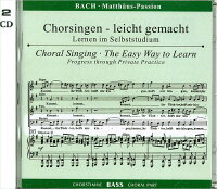 【輸入楽譜】バッハ, Johann Sebastian: マタイ受難曲 BWV 244(独語): バス・パート合唱練習用CD2枚