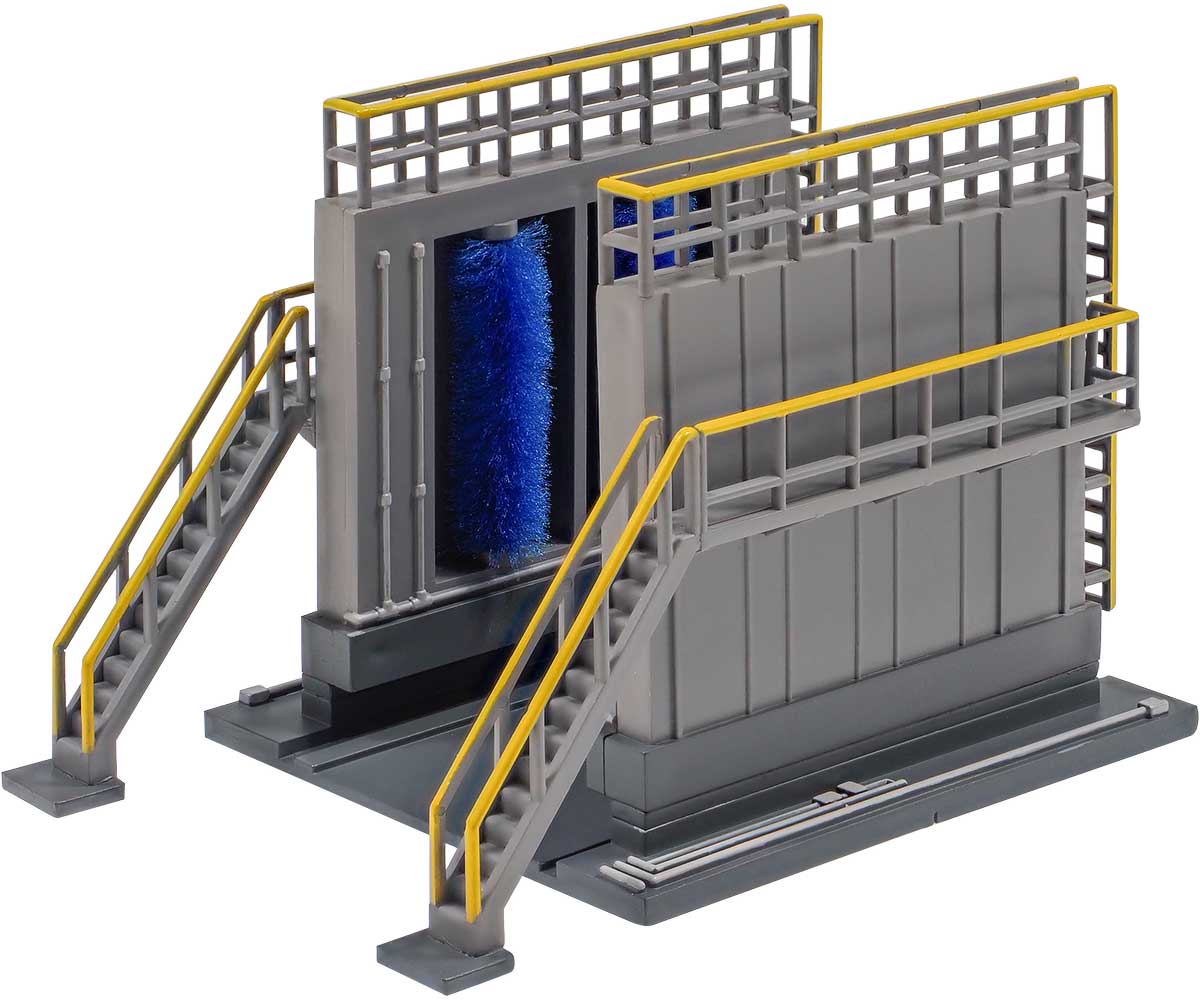 【商品セット構成】	
・1基入り（左右1対）
・ハシゴ、階段付き
※自由に選択して組立が可能

【商品の特徴】	
■未塗装、組立キット
■成型色はグレー
■道床付きレールを基準とした設計
■手すり、ハシゴ、階段（大型のみ）が別パーツのため、自由に組み合わせが可能
■ブラシ部は別パーツでリアルに再現
■手すり部分など繊細性を追求
■階段部分などは、ファインスケールで再現
■TOMIX「ファイントラック」、KATO「ユニトラック」、いずれの単線直線レールに接続固定可能
※模型化にあたり一部実物と異なる箇所がございます。予めご了承ください。【対象年齢】：15歳以上