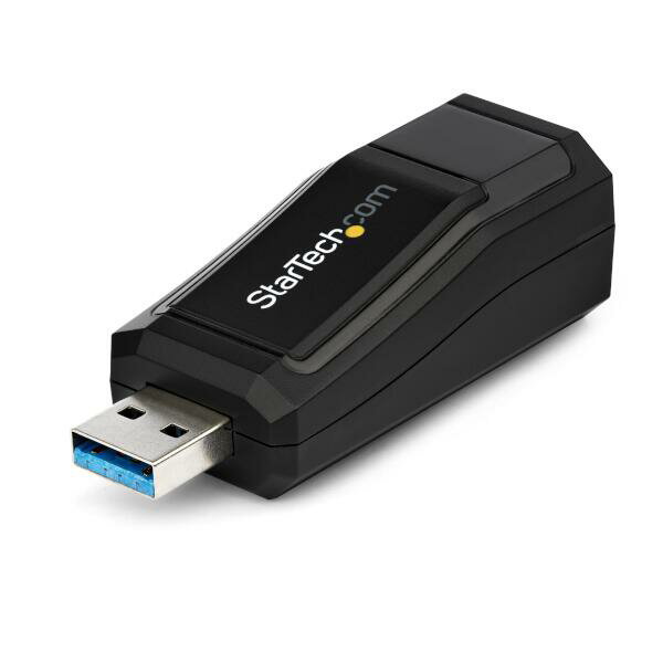 RJ45イーサネットポート（1口）をUSBポート搭載コンピュータシステムに追加するUSB 3.0 -ギガビットイーサネットネットワークアダプタ。USB 2.0アダプタと異なり、USB 3.0ホスト接続により、ギガビットネットワークのフル帯域幅に対応します。

このコンパクトなUSB 3.0 NICは、10／100／1000 Mbpsネットワークに対応しており、また、USB 2.0／1.xコンピュータシステムとも下位互換性があります（データ転送速度はUSBバスにより制限されます）。ポータブルな交換用LANアダプタとして、またはノートパソコンのアクセサリとしても便利な製品です。 ジャンボフレーム、VLANタギング、Wake On LAN（WOL）等の機能に対応しており、自宅でもビジネスシーンでも、汎用性の高いギガビットネットワークを実現します。

StarTech.comでは2年間保証と無期限無料技術サポートを提供しています。