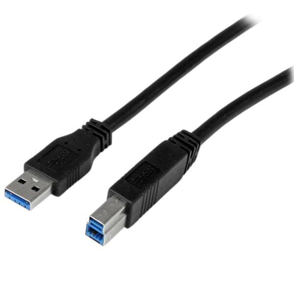 USB 3.0 A - Bケーブル（2m）。USB 3.0 Bタイプ対応の周辺機器（HDDケース、カードリーダ、ドッキングステーション、ビデオキャプチャデバイスなど）とUSB対応コンピューターを接続する高品質ケーブルです。

本ケーブルは、USB 3.0仕様でUSB IF認証を受けており、USB「B」デバイスに信頼性の高い長時間接続を保証しています。StarTech.comでは、本製品にライフタイム保証を提供しています。