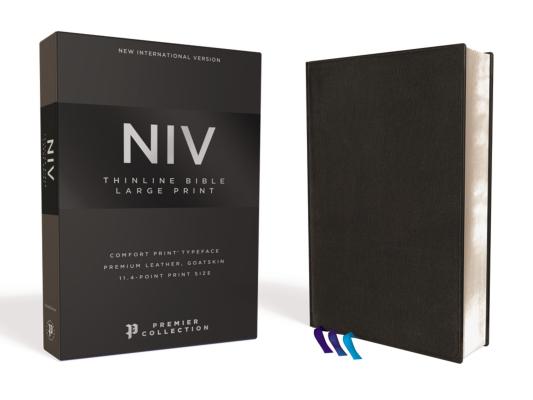 Niv, Thinline Bible, Large Print, Premium Leather, Goatskin, Black, Premier Collection, Comfort Prin NIV THINLINE BIBLE LP BOND BLA [ Zondervan ]