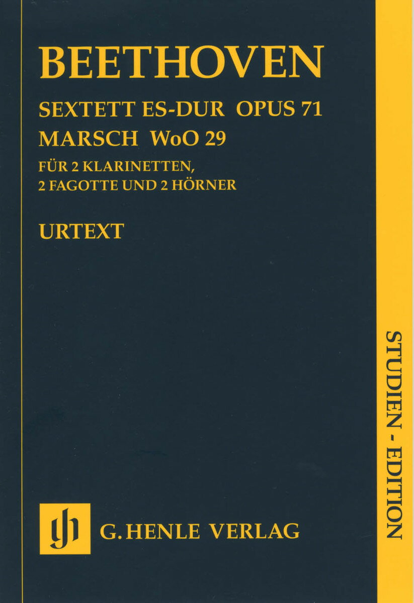 【輸入楽譜】ベートーヴェン, Ludwig van: 木管六重奏曲 変ホ長調 Op.71と行進曲 WoO 29/原典版/Voss編: スタディ・スコア