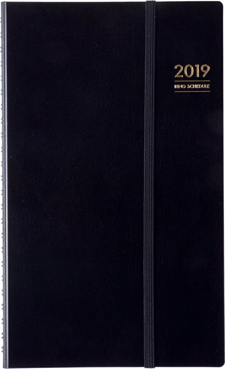 2019年版 1月始まり No.91 リングダイアリースリム（レフト） 黒
